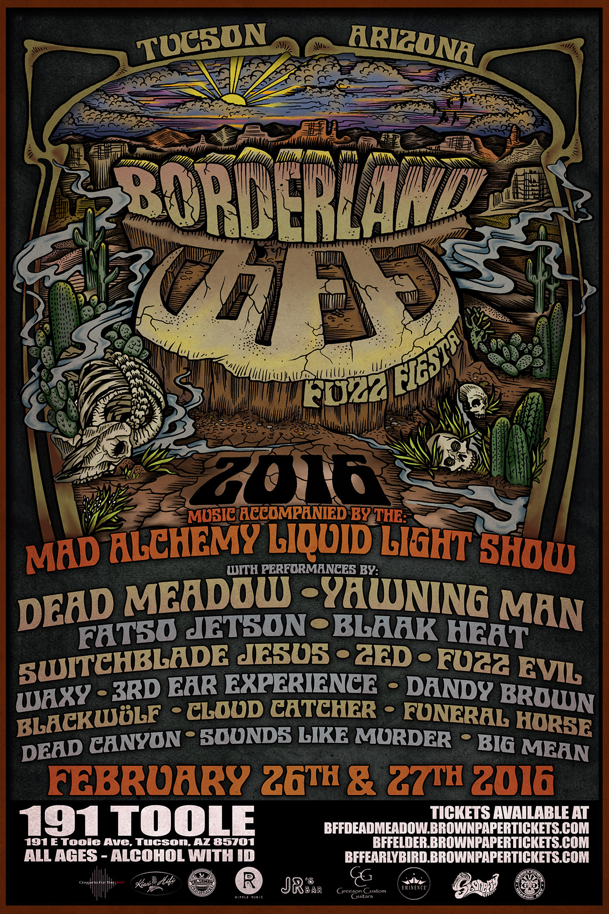 Borderland Fuzz Fiesta 2016 flyer